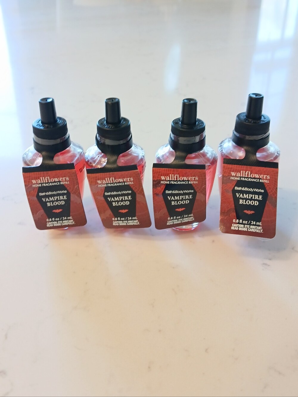 4 Bath Body Works Fragrance Plug-in Wallflower Refills Vampire Blood Scent NEW